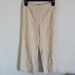 Loro Piana Womens 46 10 Beige Plaid Virgin Wool Dress Pants Italy Luxury‎ Preppy